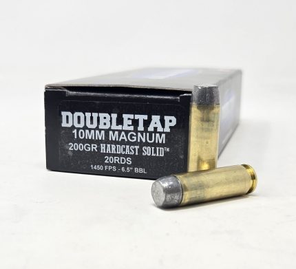 DoubleTap 10mm Magnum Ammunition Hardcast Solid 10MA200HC20 200 Grain Wide Flat Nose Gas Check 20 Rounds