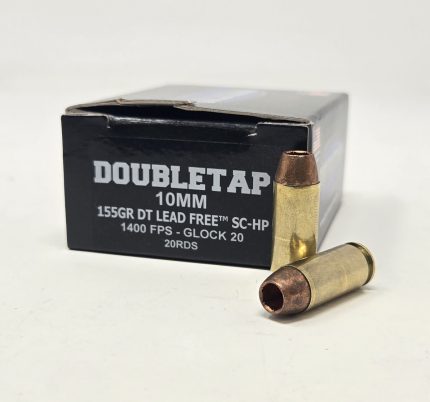 DoubleTap 10mm Ammunition Lead Free 10MM155X 155 Grain Solid Copper Hollow Point 20 Rounds