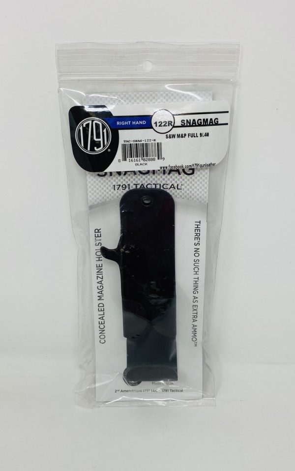 1791 GunLeather SnagMag Concealed Magazine Holster Right Hand Size122 1791TACSNAG122R Black Fits SIG Sauer P250 , SIG Sauer P320 , Smith & Wesson M&P 9 , Smith & Wesson M&P 40