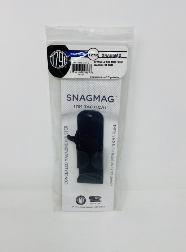 1791 GunLeather SnagMag Concealed Magazine Holster Right Hand Size 127 1791TACSNAG127R Black Fits Springfield Armory XD-S 9mm