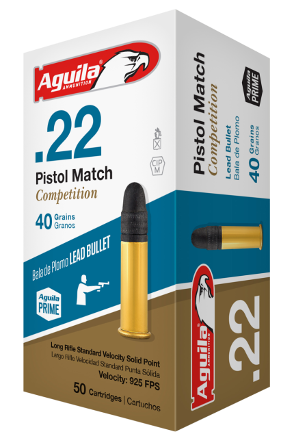 Aguila 22LR Ammunition Pistol Match 1B222516 40 Grain Lead Round Nose 50 rounds