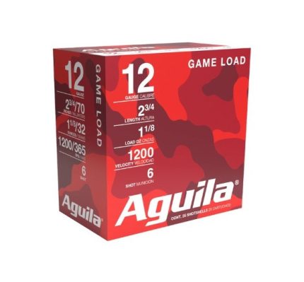 Aguila 12 Gauge Ammunition 1CHB1216CASE 2 3/4" 1 1/8oz 1200 Fps #6 Shot Case 250 Rounds