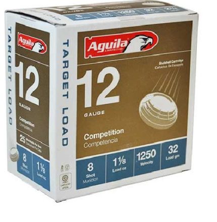Aguila 12 Gauge Ammunition 1CHB1348CASE Competition 2-3/4" 1-1/8oz #8 Shot 1250 fps CASE 250 Rounds