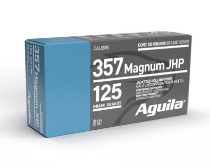 Aguila 357 Mag Ammunition 1E572822 125 Grain Jacketed Hollow Point 50 Rounds