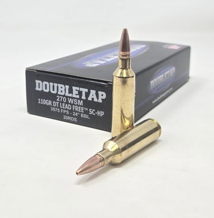 DoubleTap 270 WSM Ammunition Lead Free 270WS110X 110 Grain Solid Copper Hollow Point 20 Rounds