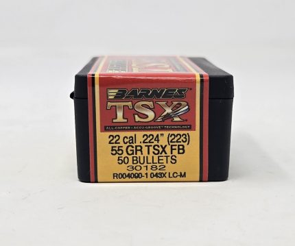 Barnes 22 Cal (.224 Dia) Reloading Bullets Copper TSX B30182 55 Grain Flat Base Hollow Point 50 Pieces