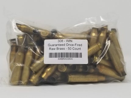 308 Win Brass Castings Once Fired Raw Not Washed 50 Pieces