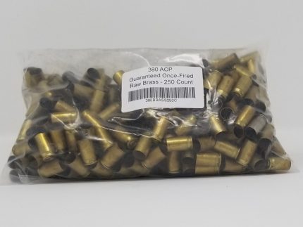 380 ACP Brass Castings Once Fired Raw Not Washed 250 Pieces