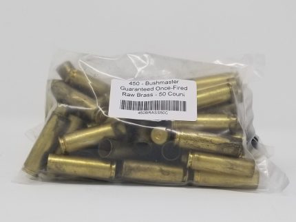450 Bushmaster Brass Castings Once Fired Raw Not Washed 50 Pieces