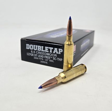 DoubleTap 6.5mm Creedmoor Ammunition Lead Free 65CM127X 127 Grain Solid Copper Tipped Hollow Point 20 Rounds