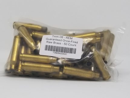 7mm-08 Rem Brass Castings Once Fired Raw Not Washed 50 Pieces