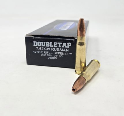 DoubleTap 7.62x39mm Russian Ammunition Rifle Defense 739125RD 125 Grain Solid Copper Hollow Point 20 Rounds