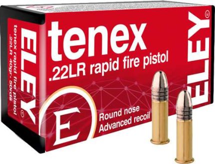 Eley 22 Long Rifle Ammunition Rapid Fire Pistol ELEY130 40 Grain Round Nose Advanced Recoil 50 Rounds
