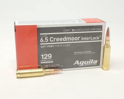Aguila 6.5mm Creedmoor Ammunition 129 Grain Interlock Soft Point Boat Tail 81489AG CASE 200 Rounds