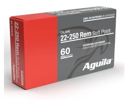 Aguila 22-250 Rem Ammunition 8338AG 60 Grain InterLock Soft Point Boat Tail CASE 200 Rounds