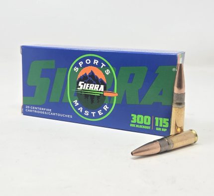 Sierra 300 AAC Blackout Ammunition Sports Master A2116-34 115 Grain Hollow Point 20 Rounds