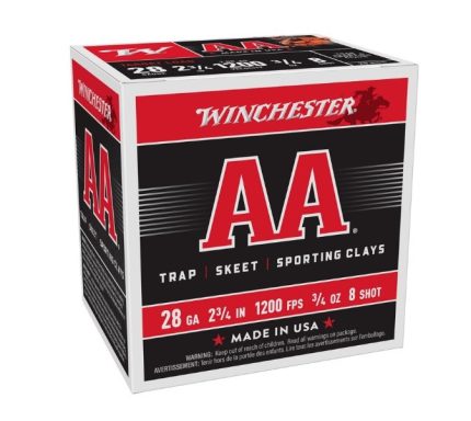 Winchester 28 Gauge Ammunition AA Target AA288 2-3/4" 3/4oz #8 Shot 250 rounds
