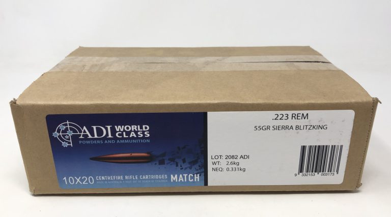 ADI World Class 223 REM Ammunition ADI223REM55 55 Grain Sierra Blitzking Case of 200 Rounds