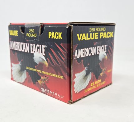 Federal 45 Auto Ammunition American Eagle AE45A250 230 Grain Full Metal Jacket Value Pack 250 Rounds