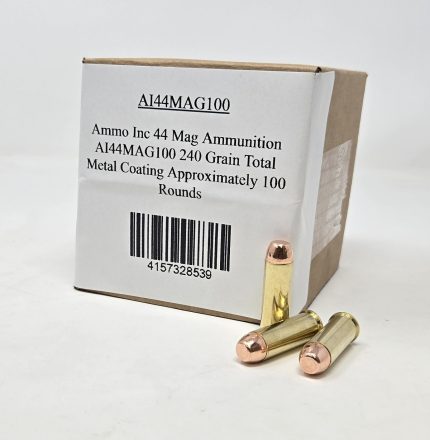 Ammo Inc 44 Mag Ammunition AI44MAG100 240 Grain Total Metal Coating Approximately 100 Rounds