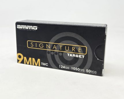 Ammo Inc 9mm Ammunition Signature Target AI9124TMCA50 124 Grain Total Metal Coating 50 Rounds