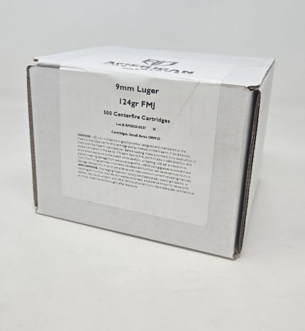 American Munitions 9mm Ammunition AM9124FMJ500 124 Grain Full Metal Jacket BULK 500 Rounds