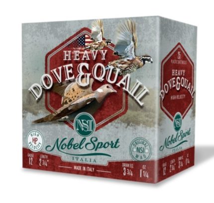 Nobel Sport Italia 12 Gauge Ammunition Heavy Dove & Quail ANSFD128CASE 2-3/4" #8 Shot 1-1/4oz 1330fps CASE 250 Rounds