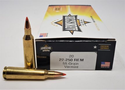 Armscor 22-250 Rem Ammunition 55 Grain Varmint Ballistic Tip 20 Rounds