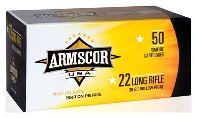Armscor 22 LR Ammunition ARM50015PH 36 Grain Plated Hollow Point Brick of 500 Rounds