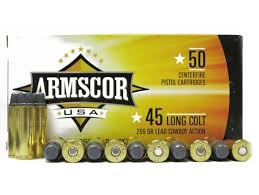 Armscor 45 Long Colt Cowboy Action Ammunition 255 Grain Lead Semi-Wadcutter 50 rounds