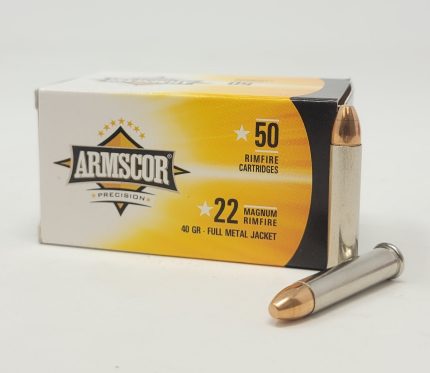 Armscor 22 WMR Ammunition ARM50016 40 Grain Full Metal Jacket BRICK 500 Rounds