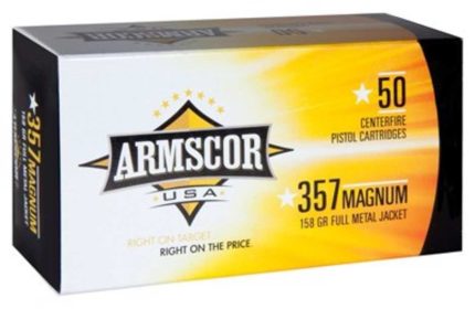 Armscor 357 Magnum Ammunition 158 Grain Full Metal Jacket CASE 1000 rounds