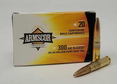 Armscor 300 AAC Blackout Ammunition ARM50452 Subsonic 220 Grain Boat Tail Hollow Point PACK 200 Rounds