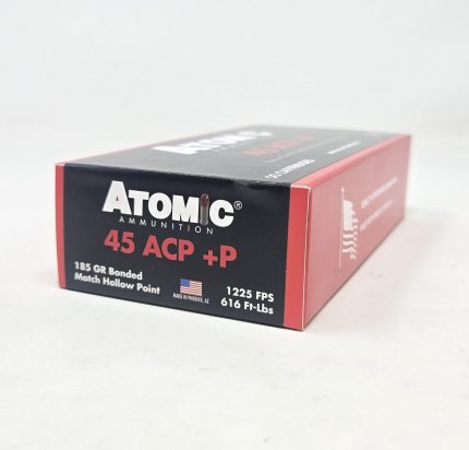 Atomic 45 Auto +P Ammunition ATOM00412 185 Grain Bonded Match Hollow Point 50 Rounds
