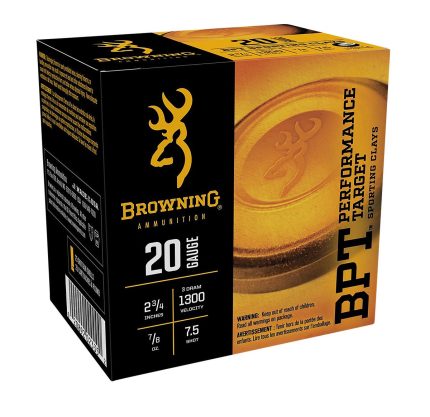 Browning 20 Gauge Ammunition Performance Target Sporting Clays B193632027 2-3/4" #7.5 Shot 7/8oz 1300fps 25 Rounds
