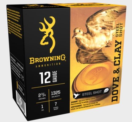 Browning 12 Gauge Ammunition Steel Dove & Clay B193831227 2-3/4" #7 Steel Shot 1oz 1325fps 25 Rounds