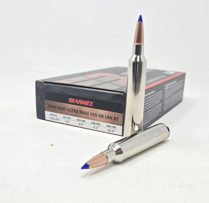 Barnes 7mm RUM Ammunition VOR-TX Long Range B28985 145 Grain All Copper LRX Ballistic Tip 20 Rounds