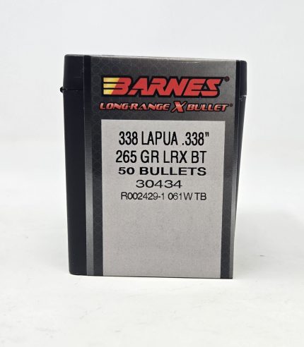 Barnes 338 Lapua (.338 Dia) Reloading Bullets Copper LRX B30434 265 Grain Boat Tail Ballistic Tip 50 Pieces
