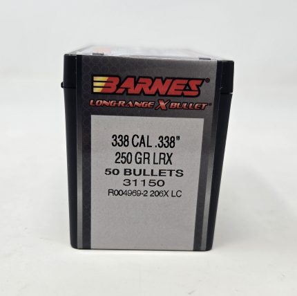 Barnes 338 Cal (.338 Dia) Reloading Bullets Copper LRX B31150 250 Grain Boat Tail Ballistic Tip 50 Pieces