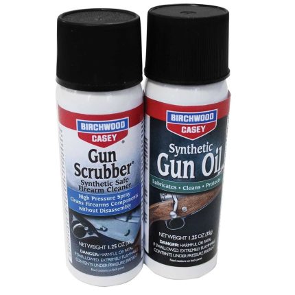 Birchwood Casey BC-33329 Gun Scrubber & Synthetic Gun Oil Aerosol Combo Pack 1.25 Fl. Oz. Each