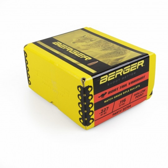 Berger 20 Cal (.204" Dia) 20704 40 Grain Boat Tail Varmint 1000 Pieces