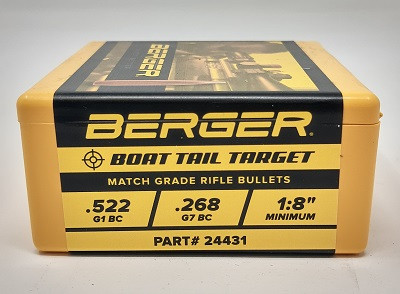 Berger 6mm (.243 Dia)  Reloading Bullets 108 Grain BT Target 100 Pieces