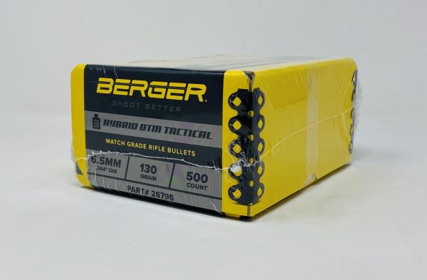 Berger 6.5mm (.264" DIA) 130 Grain Hybrid Open Tip Match Tactical BER26795 500 Count
