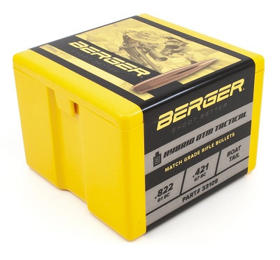 Berger 338 Cal (.338 Dia) Reloading Bullets 300 Grain Hybrid OTM Tactical 100 Pieces