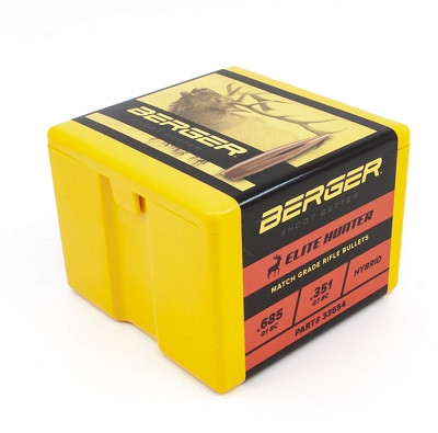 Berger 338 Cal (.338 Dia) Reloading Bullets 250 Grain Elite Hunter 100 Pieces