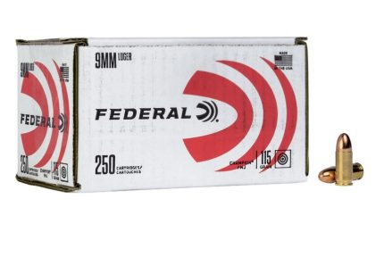 Federal 9mm Ammunition Champion C9115A250 115 Grain Full Metal Jacket Bulk 250 Rounds