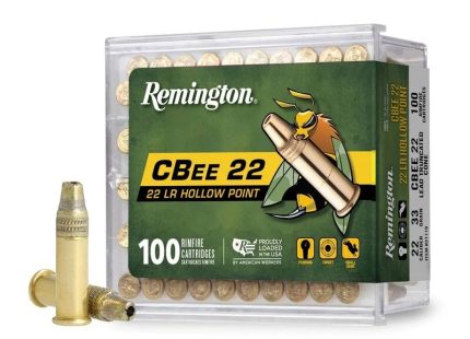 Remington 22 LR Ammunition CBEE 22 Low Noise CB22L100 33 Grain Plated Hollow Point 100 Rounds