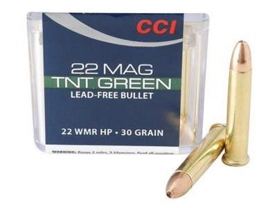 CCI 22 WMR TNT Green CCI0060 30 gr Lead Free Hollow Point 50 rounds