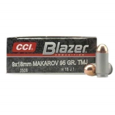 CCI 9mm Makarov Blazer CCI3506 95 gr TMJ 50 rounds