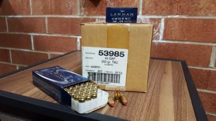 Speer 45 GAP Cleanfire Lawman CCI53985 200 Grain TMJ FN CASE 1000 rounds